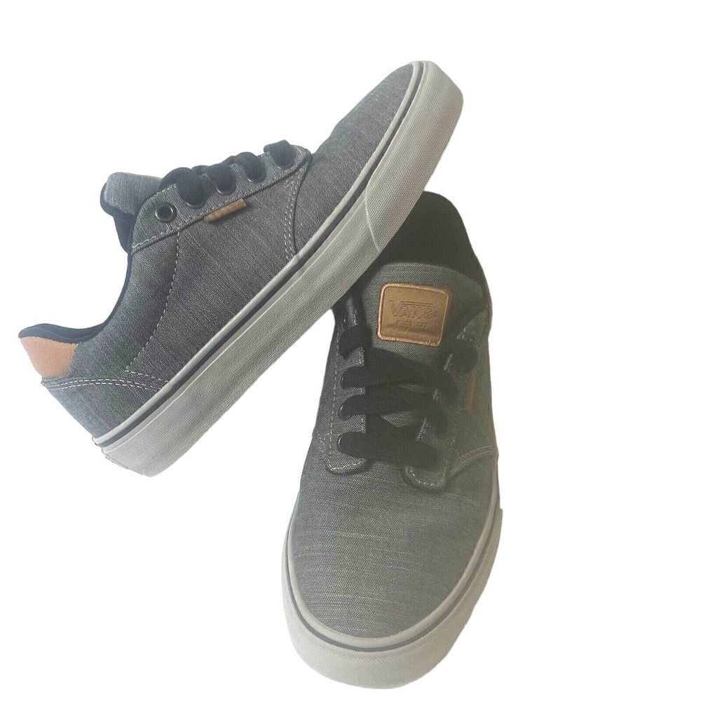 VANS Gray Canvas Padded Tongue/Ankle Cap Low-Top Lace Up Skate Shoes Mens Size 7
